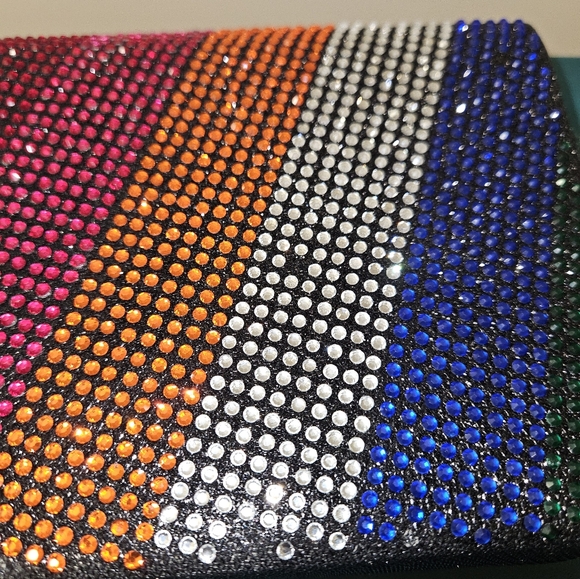 Multicolor Rhinestone Bag With Chain - Picture 3 of 6